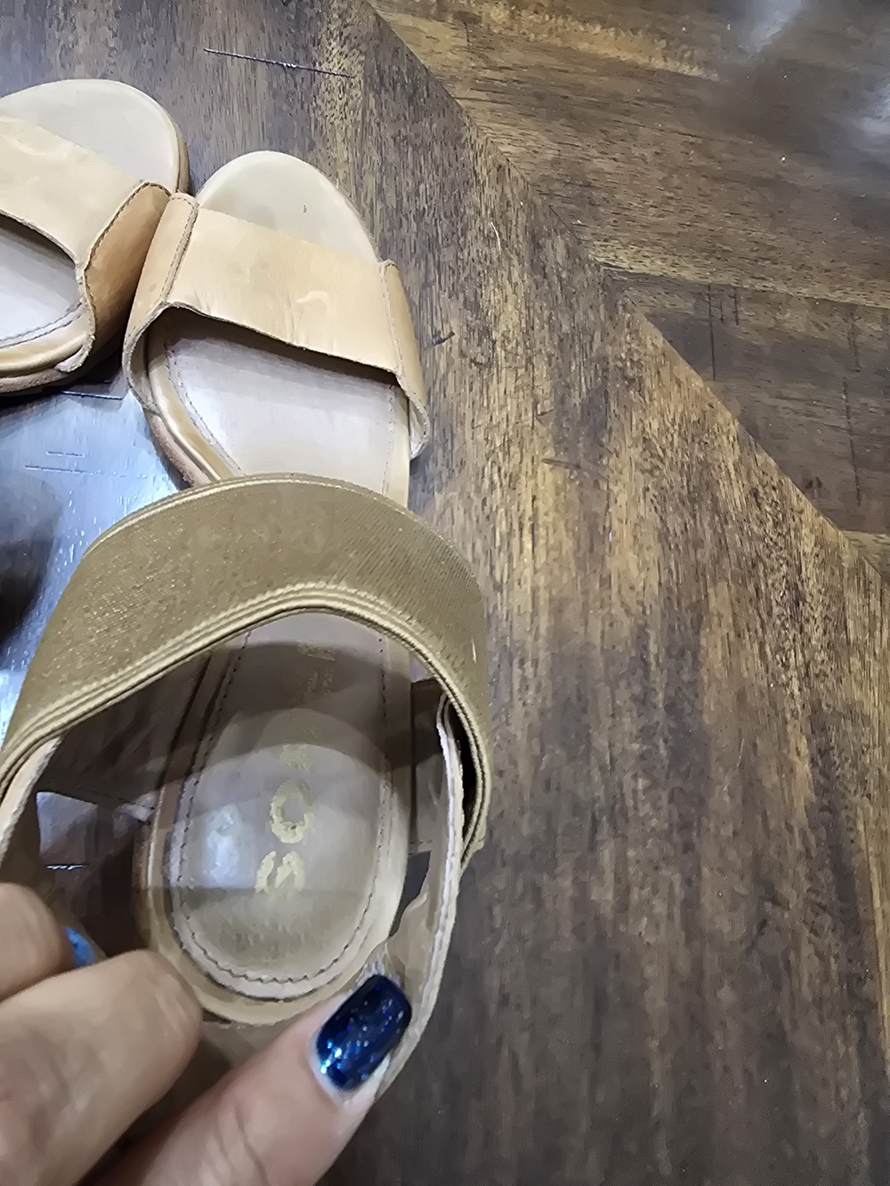 Sorel Tan Leather Block Heel Sandal with Ankle Strap - Picture 9 of 9
